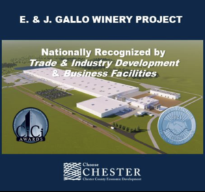 E. & J. Gallow Winery project nationally recognized by Trade & Industry Development and Business Facilities. 